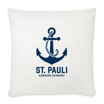 St. Pauli Hamburg Anker Reeperbahn - Sofakissenbezug 45 x 45 cm - Naturweiß  - Vorne