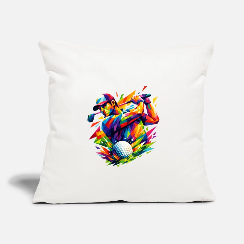 Explosion de couleurs dans les coups de golf Housse de coussin décorative 45 x 45 cm