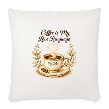 coffe_ist_my_live_language - Sofakissenbezug 45 x 45 cm - Naturweiß  - Vorne