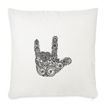 Mandalia - I Love You Hand Sign - Sofa pillowcase 17,3'' x 17,3'' (45 x 45 cm) - natural white - Front