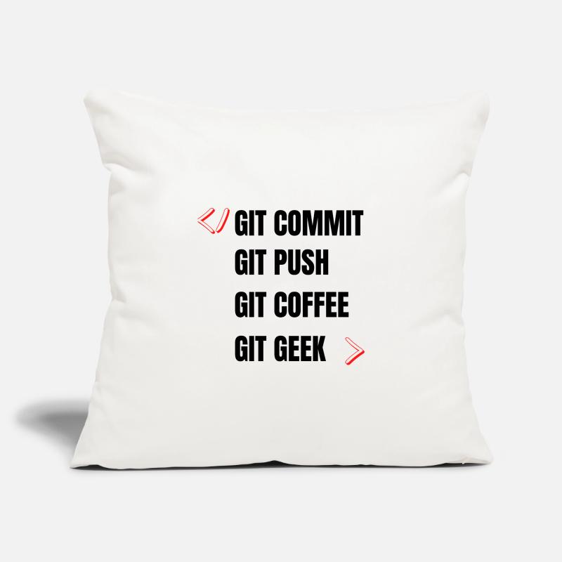 git commit git push git kaffee git geek developpeu Sofakissenbezug 45 x 45 cm