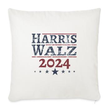 Harris Walz 2024 - Sofakissenbezug 45 x 45 cm - Naturweiß  - Vorne