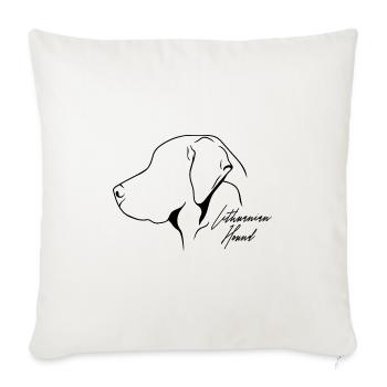 Profil de chien courant lituanien Chiens de chasse Chiens Wilsigns - Housse de coussin décorative 45 x 45 cm - blanc nature - Devant