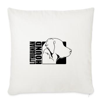 Profil de chien courant lituanien Chiens de chasse Chiens Wilsigns - Housse de coussin décorative 45 x 45 cm - blanc nature - Devant