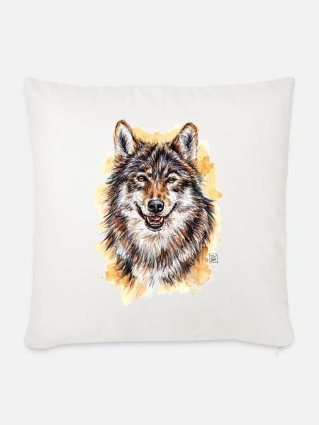 Wolf - Sofakissenbezug 45 x 45 cm - Naturweiß