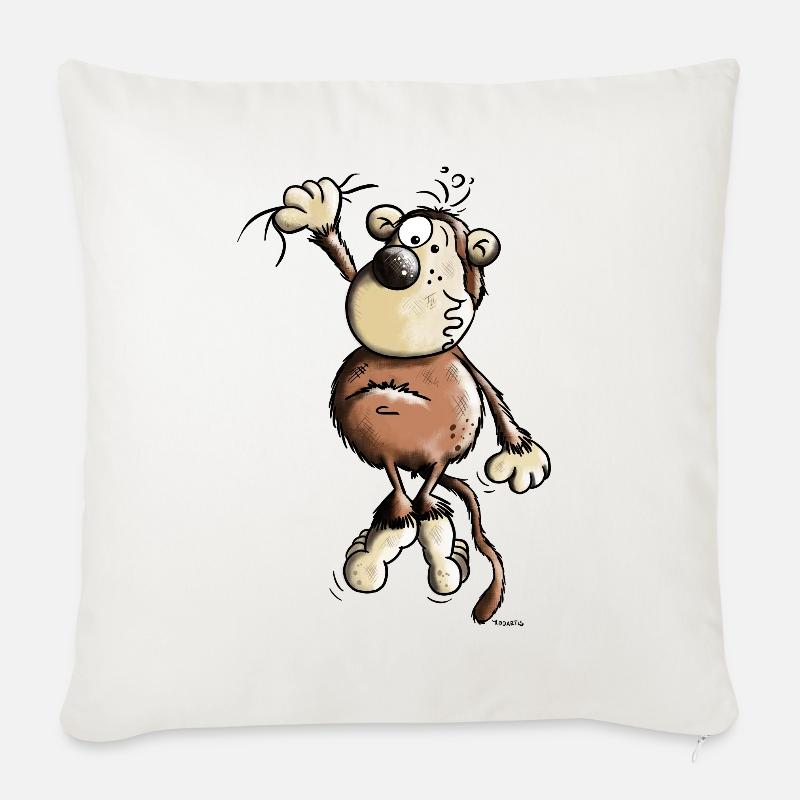 Abenteuerlustiger Affe - Sofakissenbezug 45 x 45 cm - Naturweiß 