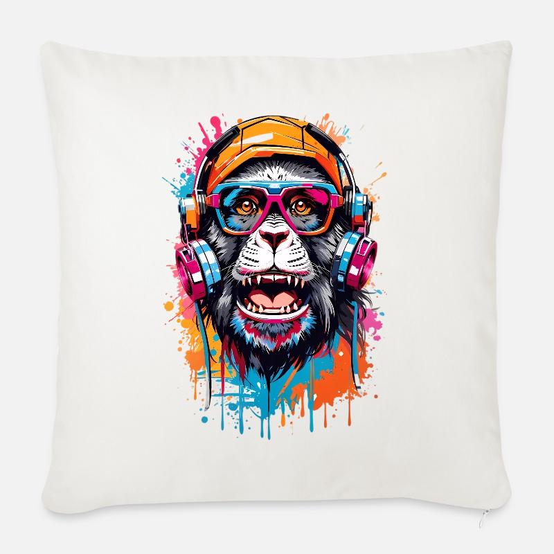 Coole Affe - Sofakissenbezug 45 x 45 cm - Naturweiß 