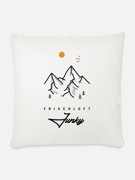 Berge - Frischluft Junky - Sofakissenbezug 45 x 45 cm - Naturweiß 