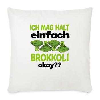 Brokkoli - Sofakissenbezug 45 x 45 cm - Naturweiß  - Vorne