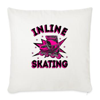 Inline Skating Inline-Skates - Sofakissenbezug 45 x 45 cm - Naturweiß  - Vorne