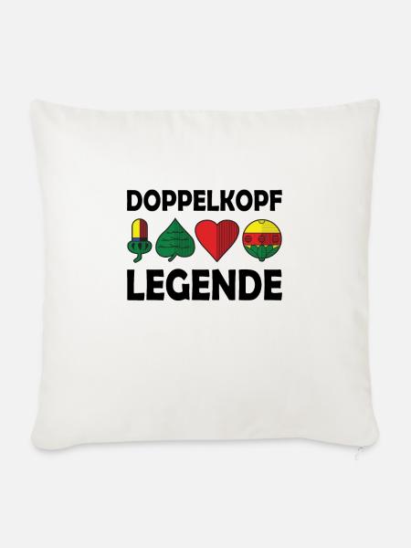 Doppelkopf - Sofakissenbezug 45 x 45 cm - Naturweiß 