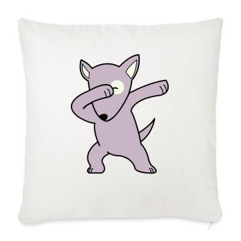 dog dabbing 02 - Sofa pillowcase 17,3'' x 17,3'' (45 x 45 cm) - natural white - Front