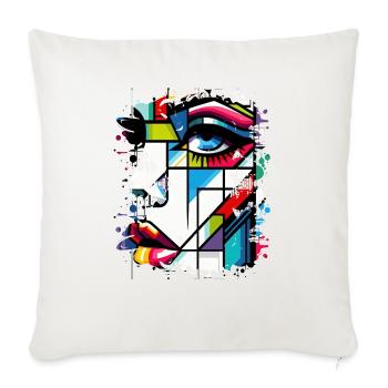 Femmes girl power design art féminisme féminin symbole - Housse de coussin décorative 45 x 45 cm - blanc nature - Devant