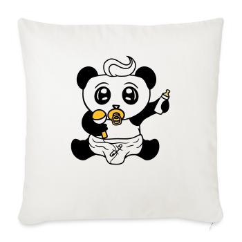 child baby rattle pacifier diaper little boy s - Sofa pillowcase 17,3'' x 17,3'' (45 x 45 cm) - natural white - Front