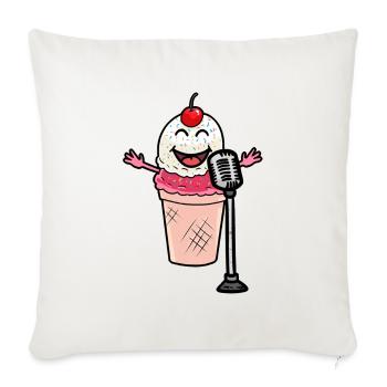 Une petite super star une crème glacée en chantant - Housse de coussin décorative 45 x 45 cm - blanc nature - Devant