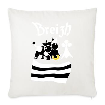 Breizh Bretagne - Housse de coussin décorative 45 x 45 cm - blanc nature - Devant