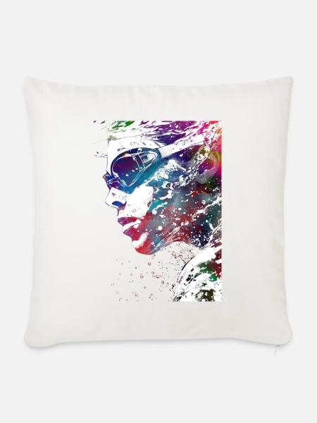 Schwimmsport #swimmer #sport - Sofakissenbezug 45 x 45 cm - Naturweiß