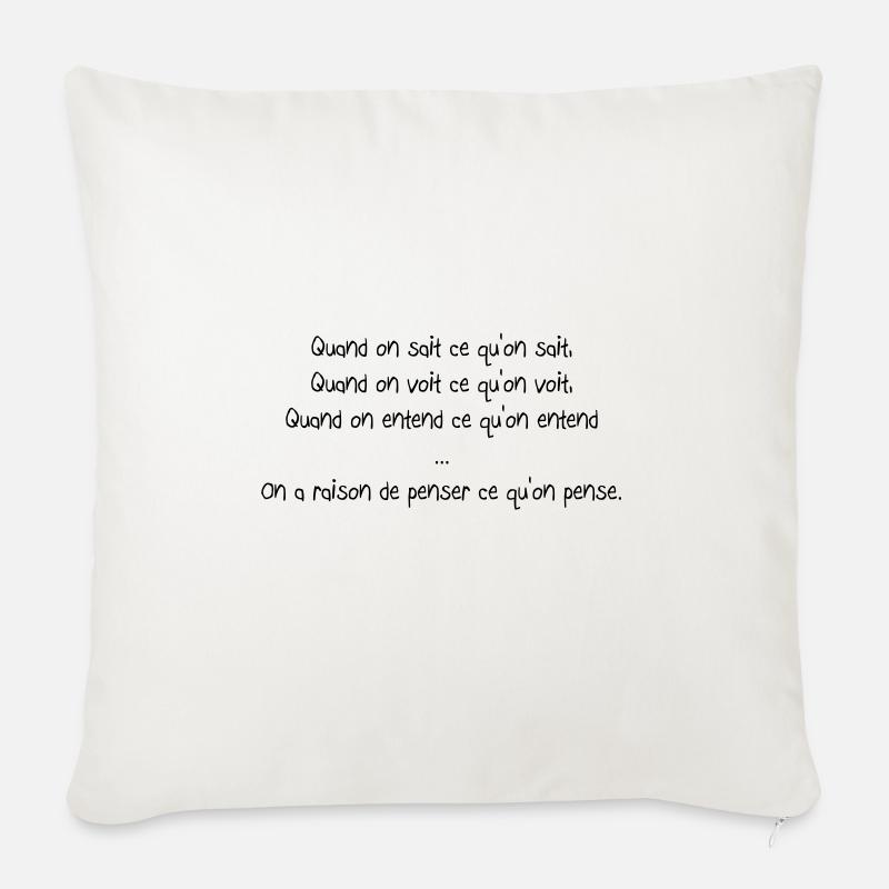 Citations - Housse de coussin décorative 45 x 45 cm - blanc nature