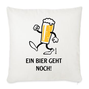 XEin Bier Geht Noch! (Bierchen / Cartoon / Lustig) - Sofakissenbezug 45 x 45 cm - Naturweiß  - Vorne