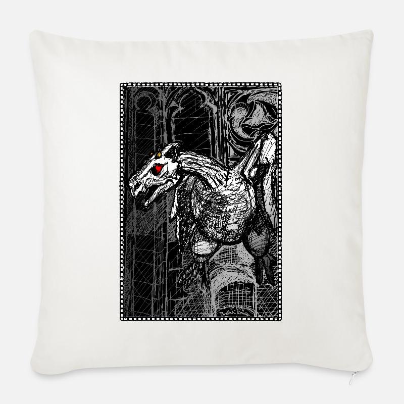 Der Gargoyle - Sofakissenbezug 45 x 45 cm - Naturweiß