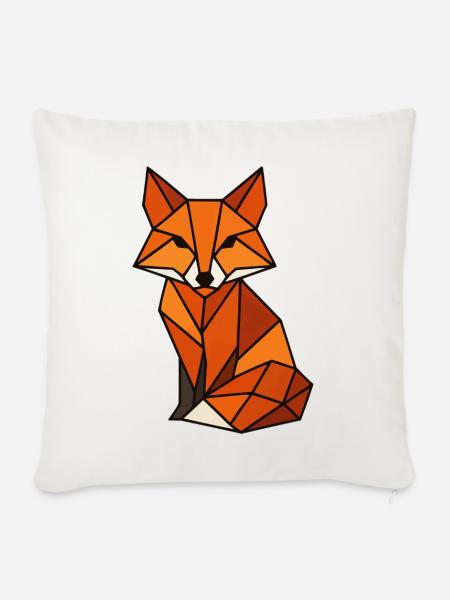 Geometrischer Fuchs Dreiecke - Sofakissenbezug 45 x 45 cm - Naturweiß