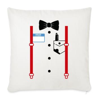 Look formel avec badge nominatif - Housse de coussin décorative 45 x 45 cm - blanc nature - Devant