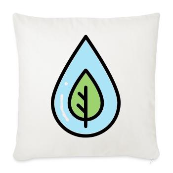 Water Drop Leaf Eco - Sofa pillowcase 17,3'' x 17,3'' (45 x 45 cm) - natural white - Front