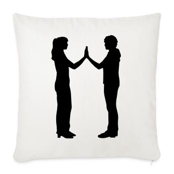 People Group Silhouette Friends Team Together - Sofa pillowcase 17,3'' x 17,3'' (45 x 45 cm) - natural white - Front