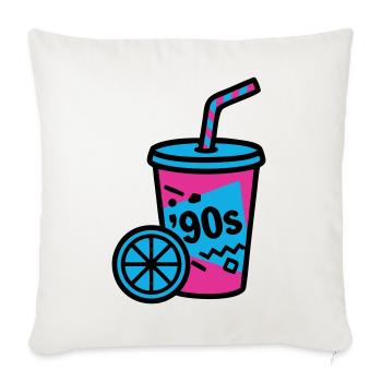90s Retro Becher Slush Sommer - Sofakissenbezug 45 x 45 cm - Naturweiß  - Vorne