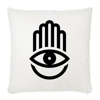 hand of Fatma Hamsa - Sofa pillowcase 17,3'' x 17,3'' (45 x 45 cm) - natural white - Front