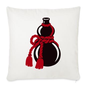 Sake Flasche Kuerbis Grafik - Sofakissenbezug 45 x 45 cm - Naturweiß  - Vorne