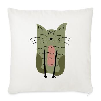 Scandinave Cat Cat Lover - Housse de coussin décorative 45 x 45 cm - blanc nature - Devant