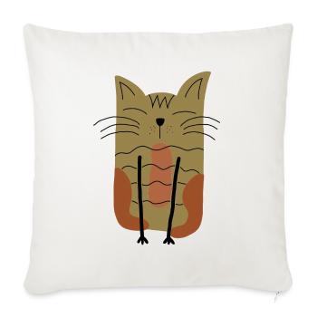 Scandinave Cat Cat Lover - Housse de coussin décorative 45 x 45 cm - blanc nature - Devant