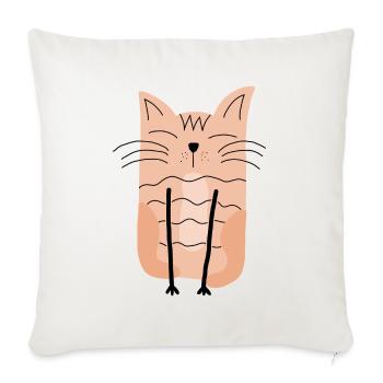 Scandinave Cat Cat Lover - Housse de coussin décorative 45 x 45 cm - blanc nature - Devant