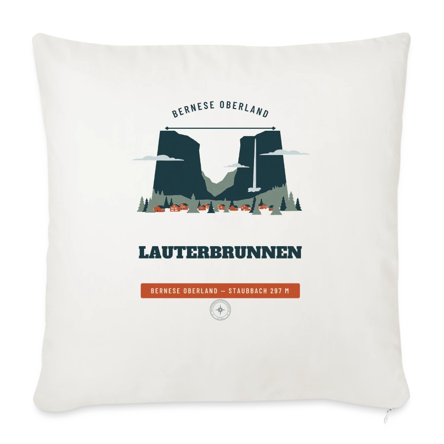 Lauterbrunnen-märke på en sofa pillowcase 17,3'' x 17,3'' (45 x 45 cm), natural white, fram