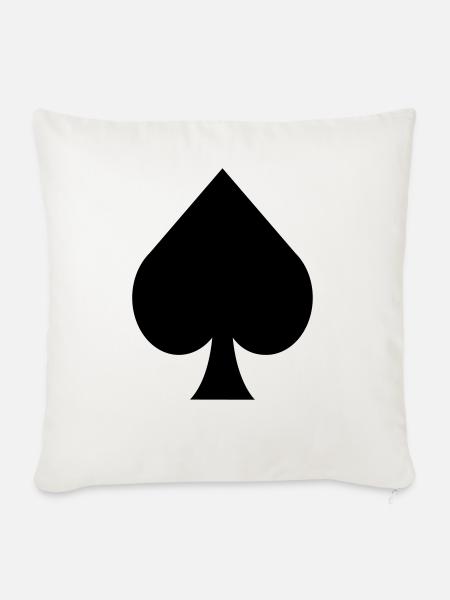 Pik Symbol / Kartenspiel / Poker / Skat / Icon - Sofakissenbezug 45 x 45 cm - Naturweiß