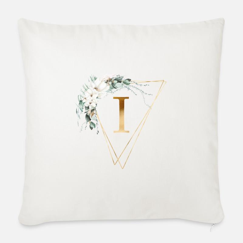 Customizable Monogram I - Sofa pillowcase 17,3'' x 17,3'' (45 x 45 cm) - natural white