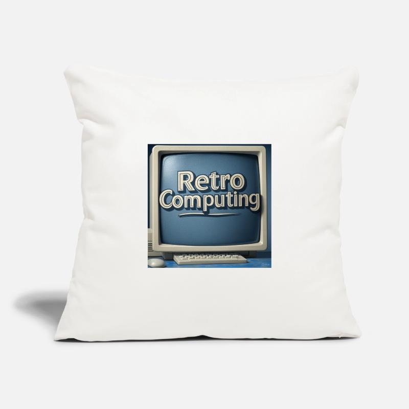 Retro Computer Graphics on Blue Background Sofa pillowcase 17,3'' x 17,3'' (45 x 45 cm)