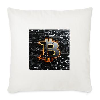 Bitcoin Neon Circuit - Housse de coussin décorative 45 x 45 cm - blanc nature - Devant