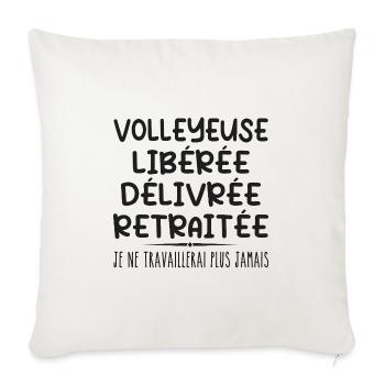 Volleyball player celebrates her retirement with humor gift - Sofa pillowcase 17,3'' x 17,3'' (45 x 45 cm) - natural white - Front