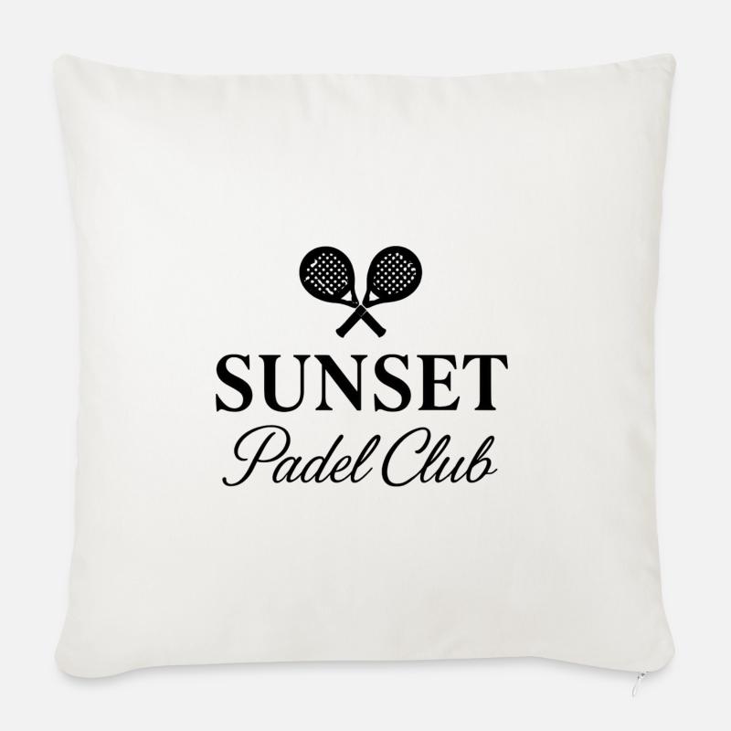 Sunset Padel Club Emblem - Sofakissenbezug 45 x 45 cm - Naturweiß 