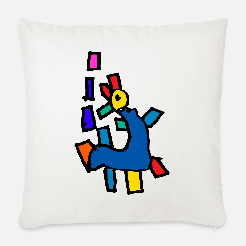 Dino - Sofakissenbezug 45 x 45 cm - Naturweiß 