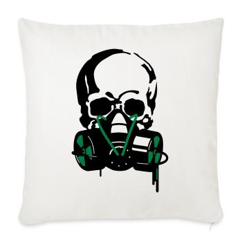 crâne + masque - Housse de coussin décorative 45 x 45 cm - blanc nature - Devant