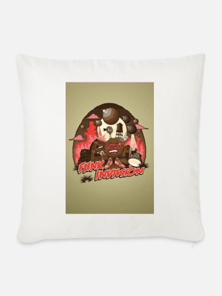 Funk Invasion Poster - Sofakissenbezug 45 x 45 cm - Naturweiß