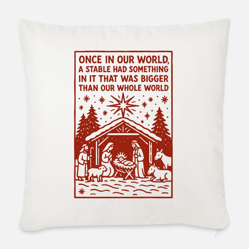 Größer als unsere ganze Welt 1 - Sofakissenbezug 45 x 45 cm - Naturweiß 