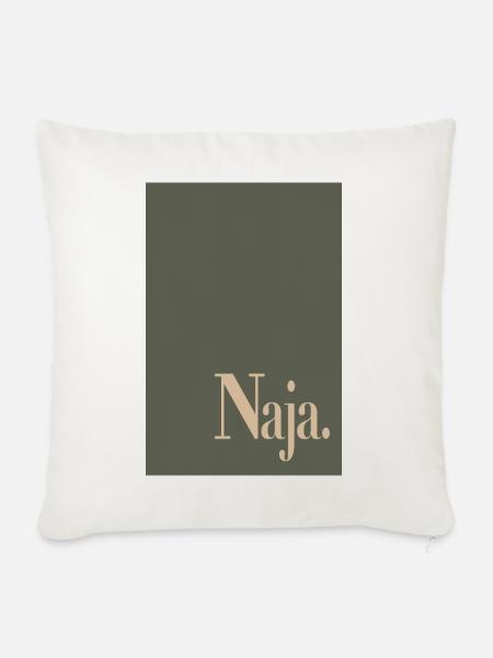 Modernes Minimal Poster – Naja. - Sofakissenbezug 45 x 45 cm - Naturweiß