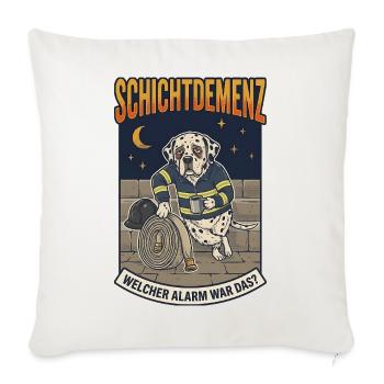 Schichtdemenz Feuerwehr – Welcher Alarm war das? - Sofakissenbezug 45 x 45 cm - Naturweiß  - Vorne