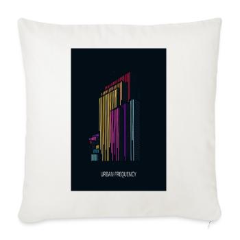 Urban Frequency – Moderne Skyline mit Schriftzug - Sofakissenbezug 45 x 45 cm - Naturweiß  - Vorne