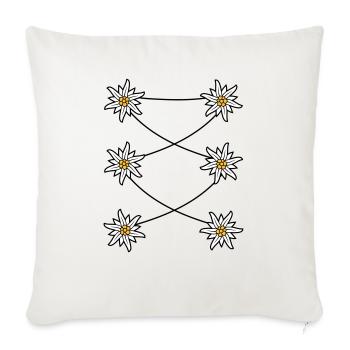 Dirndl apron Edelweiss - Sofa pillowcase 17,3'' x 17,3'' (45 x 45 cm) - natural white - Front