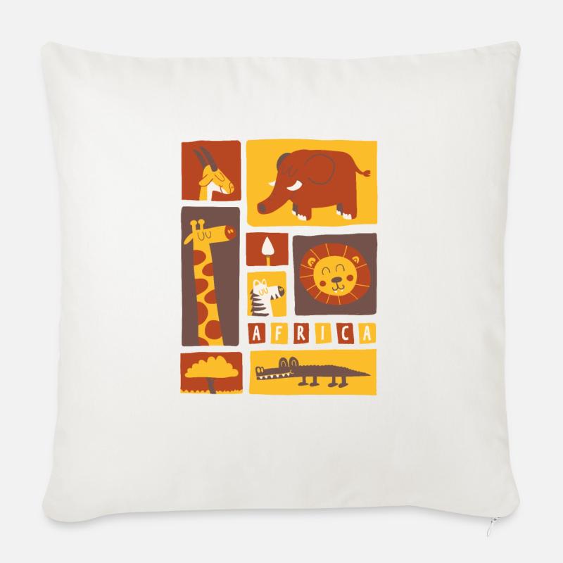 Afrikanische Savanne - Sofakissenbezug 45 x 45 cm - Naturweiß 